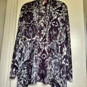 Sweet Pea Purple and White Flowing Open Cardigan